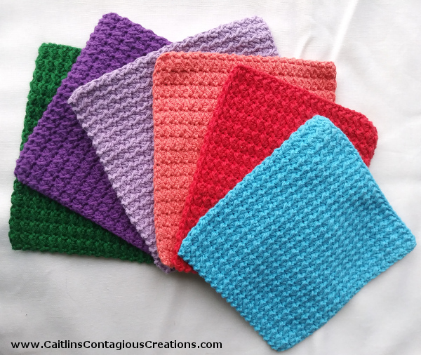Simple-crunch-stitch-crochet-pattern-dish-rag-wash-cloth