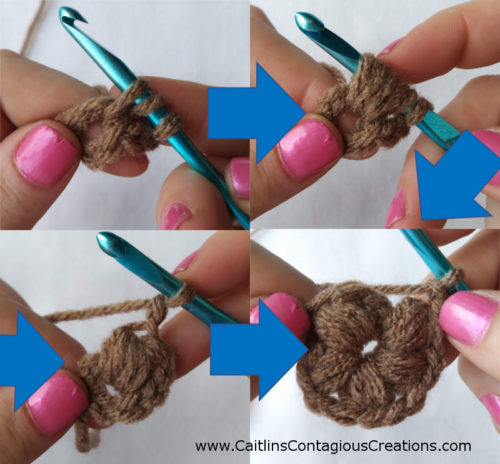 Crocodile Stitch Sunflower Square Crochet Pattern Tutorial with Pictures. This fun and easy tutorial will help you create a crochet square you can use for many things! Create yours today! | Caitlin's Contagious Creations