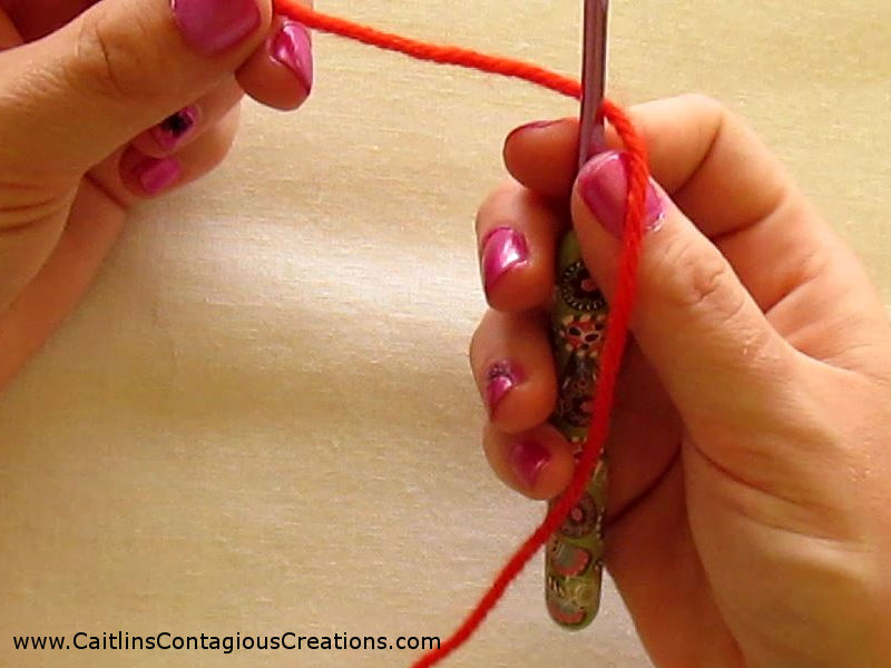 Beginner Crochet Tutorial - Learn to Join Yarn to a Hook. This basic skill is essential for all crochet projects! Check out this how to here! | Caitlin's Contagious Creations