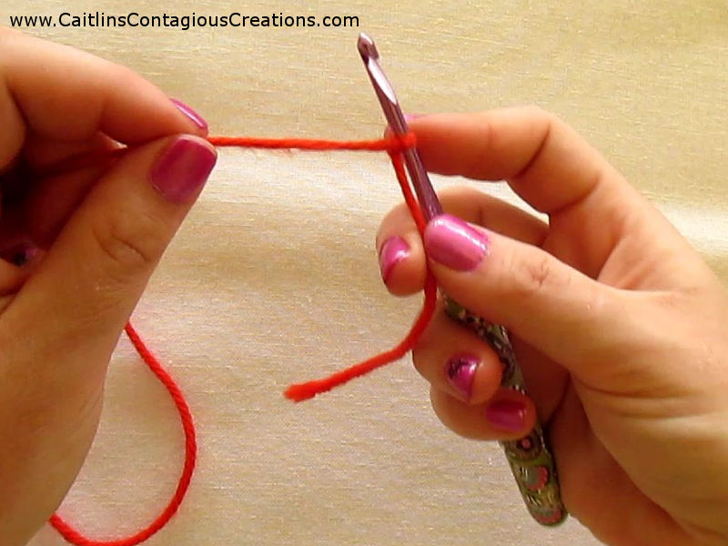 Beginner Crochet Tutorial - Learn to Join Yarn to a Hook. This basic skill is essential for all crochet projects! Check out this how to here! | Caitlin's Contagious Creations