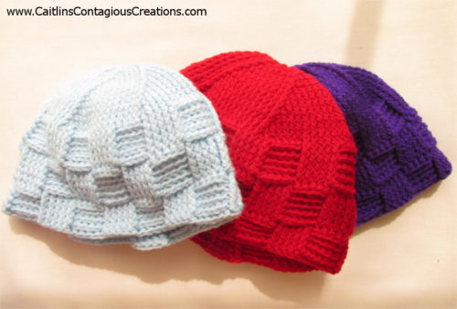 Spiral Star Basket Weave Beanie crochet pattern | Caitlin's Contagious Creations.