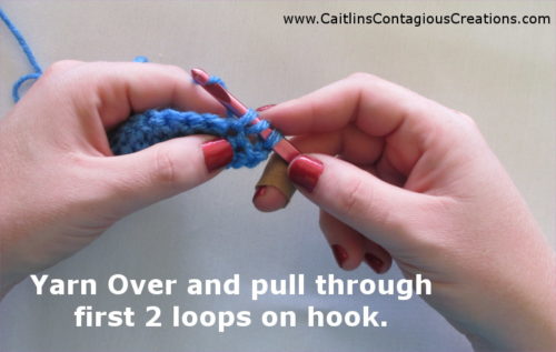 Double Crochet Stitch Tutorial from Caitlin's Contagious Creations. Learn this basic crochet stitch with my beginner friendly step by step photo lesson.
