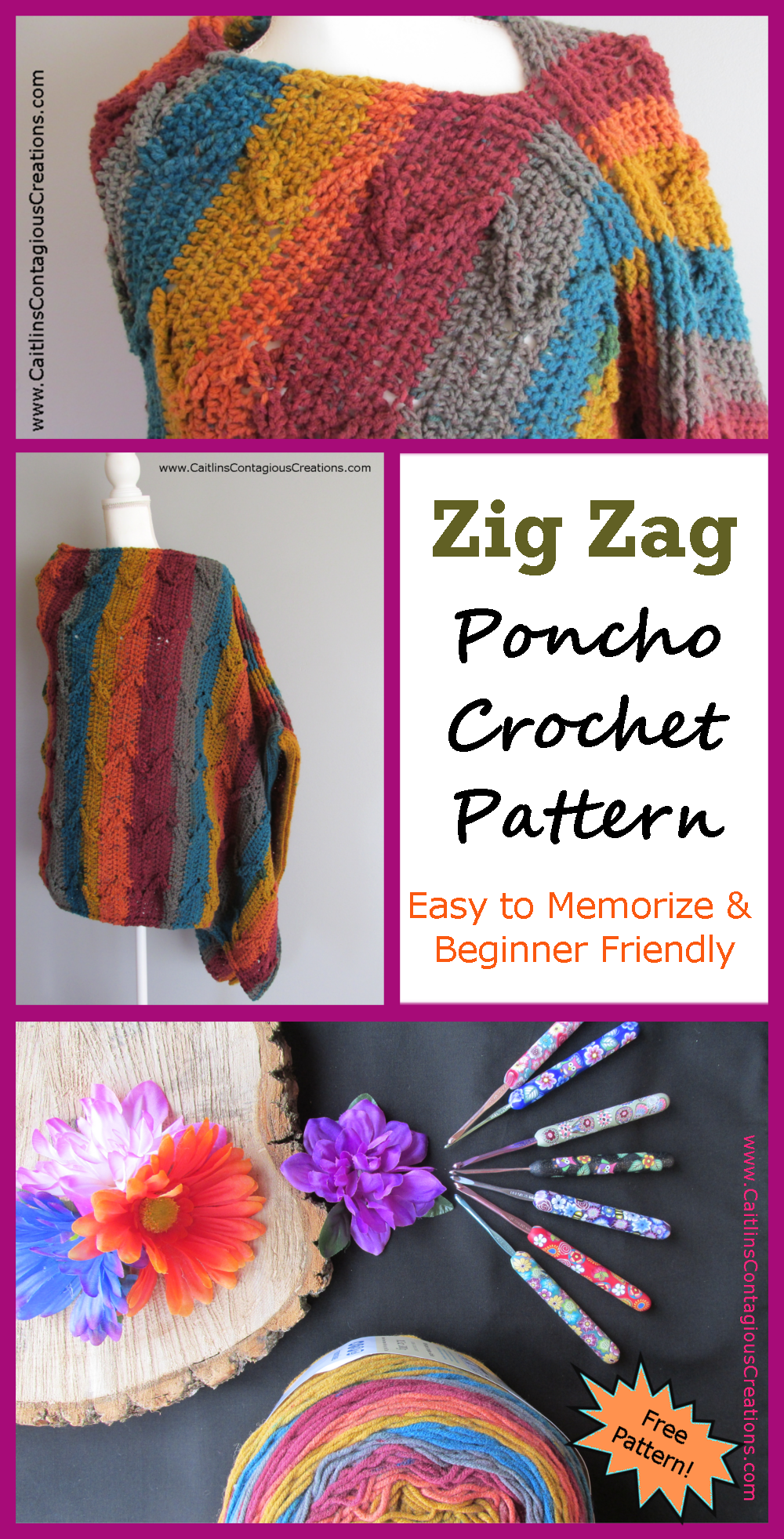 free easy cable poncho crochet pattern