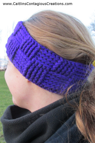 Basket Weave ear Warmer crochet pattern for winter headband. Warm and thick stitch works up quick. This crochet design is a perfect hat alternative that beginners will enjoy creating!