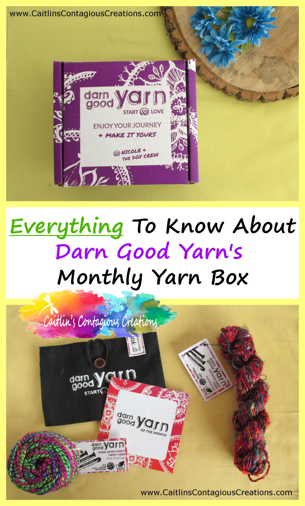 Darn Good Yarn Monthly Subscription Box for Crochet and Knitters. An honest review with all the details you need to know before you sign up for this monthly yarn club. #CrochetYarnBox