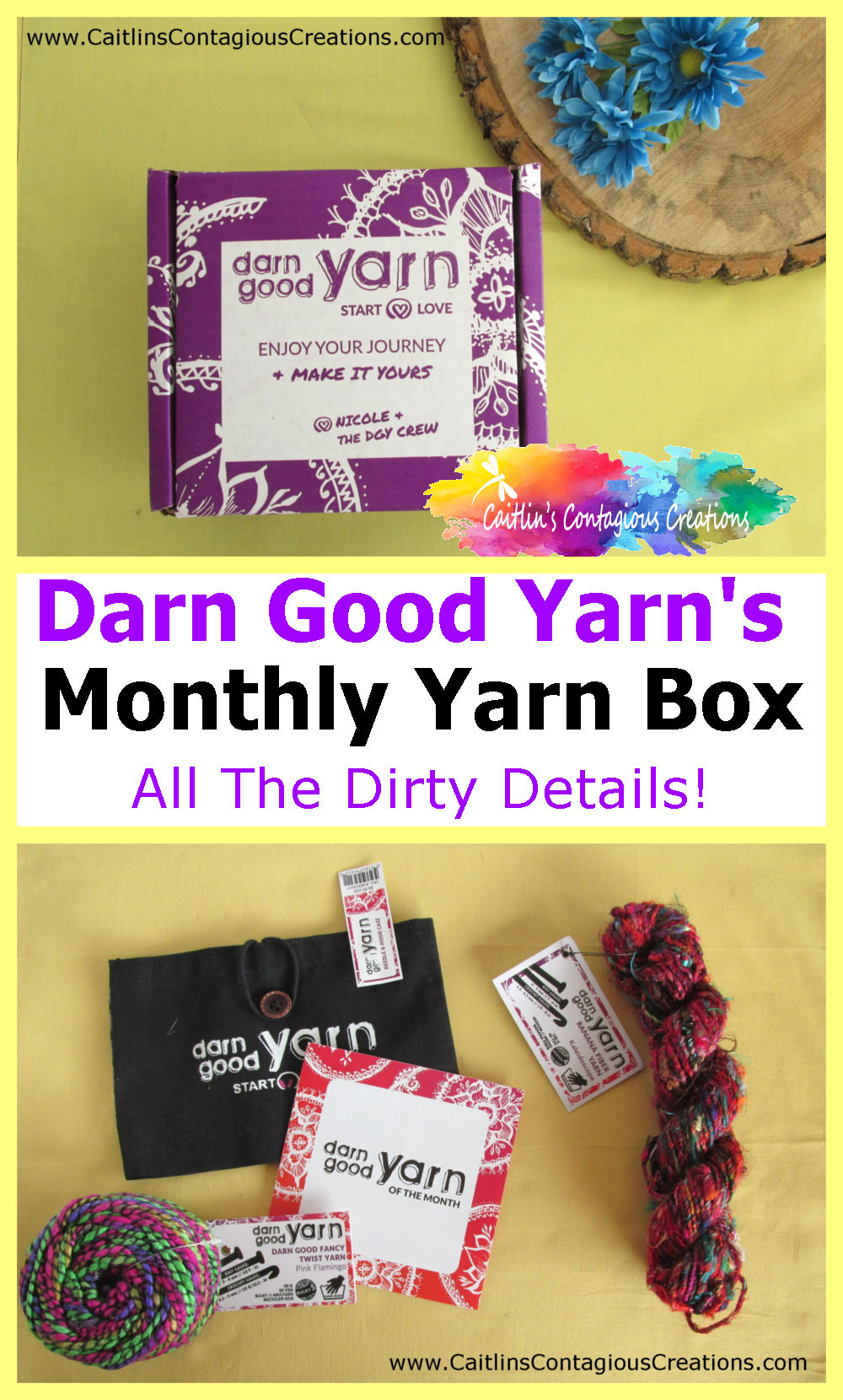 Honest review of Darn Good Yarn and their monthly yarn box. Get the details you want to know before you buy this yarn subscription for crochet and knitters. #TruthAboutDarnGoodYarn