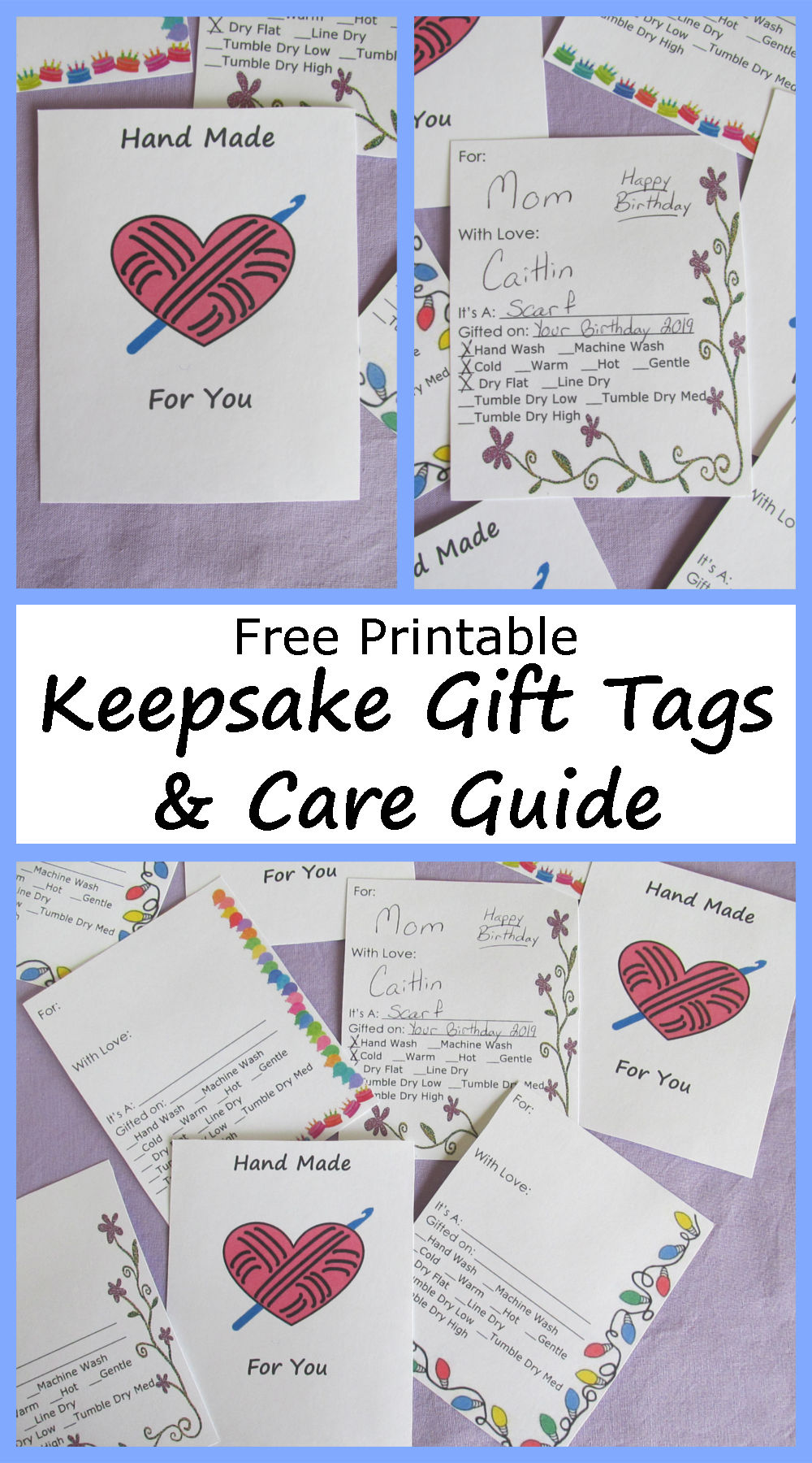Keepsake Gift Tags and Gift Care Guide