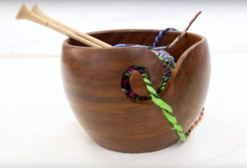 Jumbo Wooden Yarn Bowl made from hand carved  Indian Rosewood.