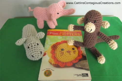 Crochet Amigurumi Collection book cover with amigurumi around on green and gray background