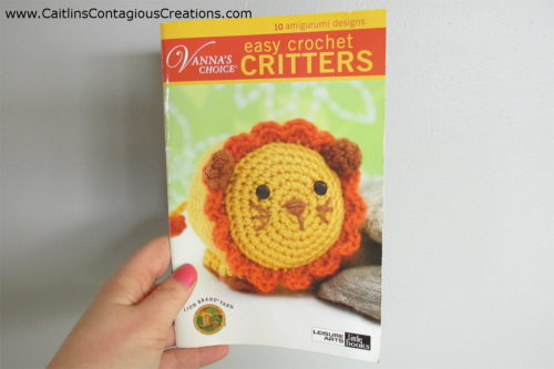 Cover of Easy Crochet Critters Book on grey backround