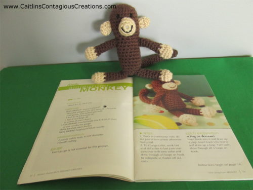 Monkey amigurumi critter and pattern page for critter