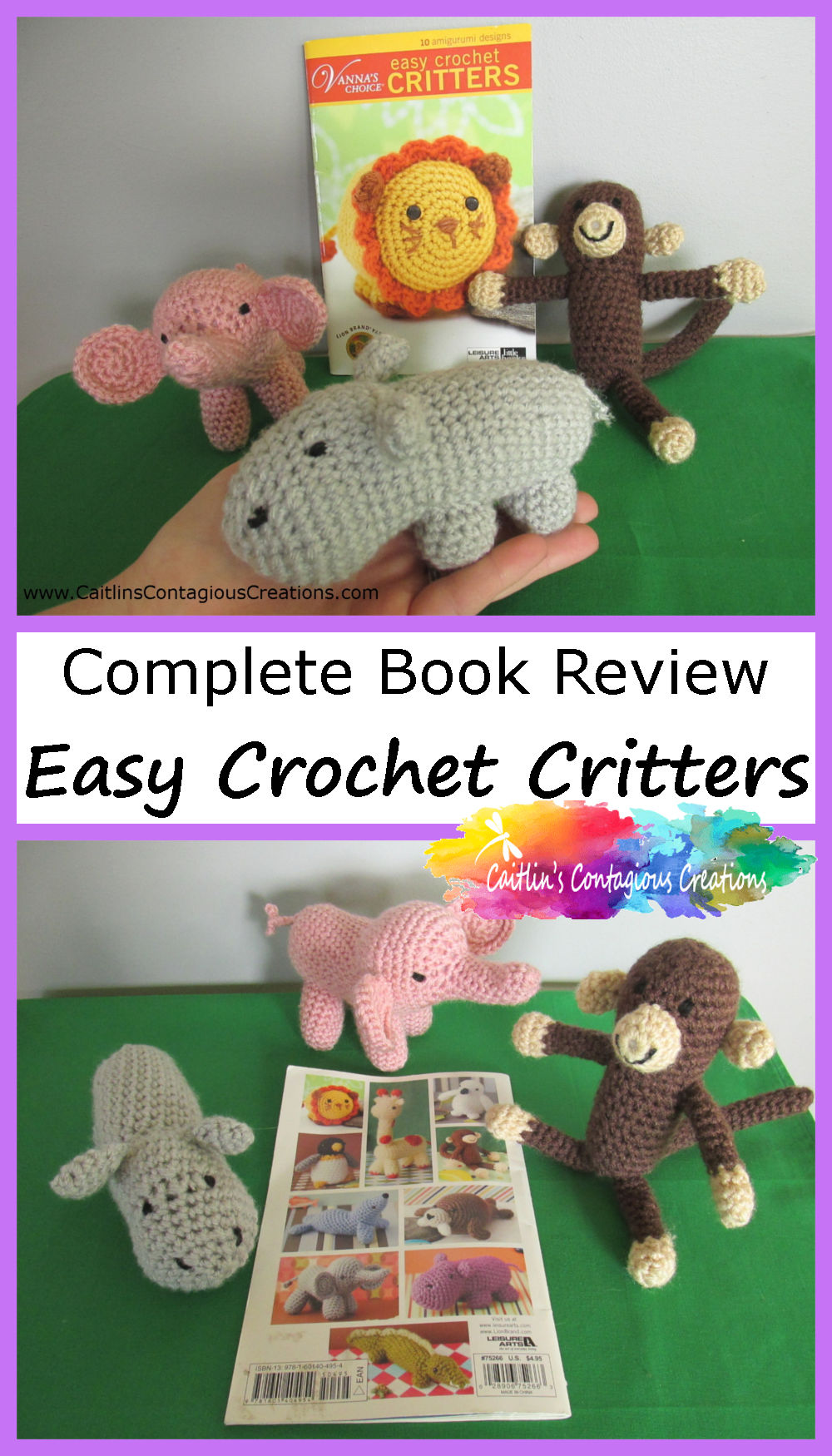 Anigurumi Crochet collection book covers with animal stuffed animals and text overlay