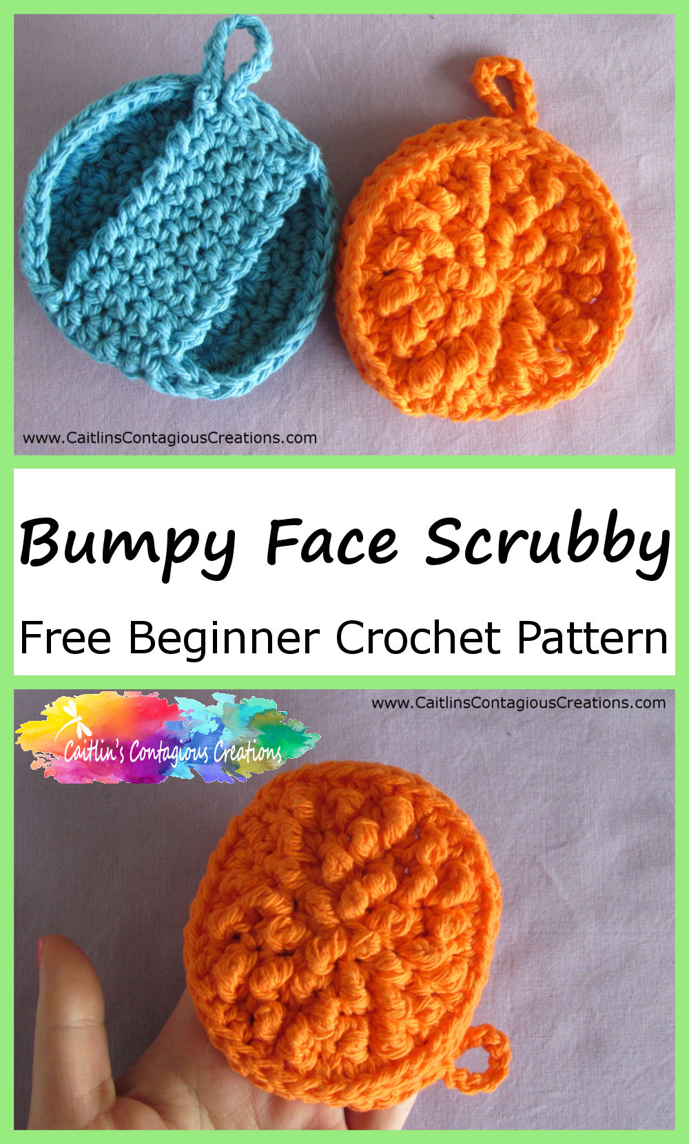 Bumpy Face Scrubby Free Beginner Crochet Pattern