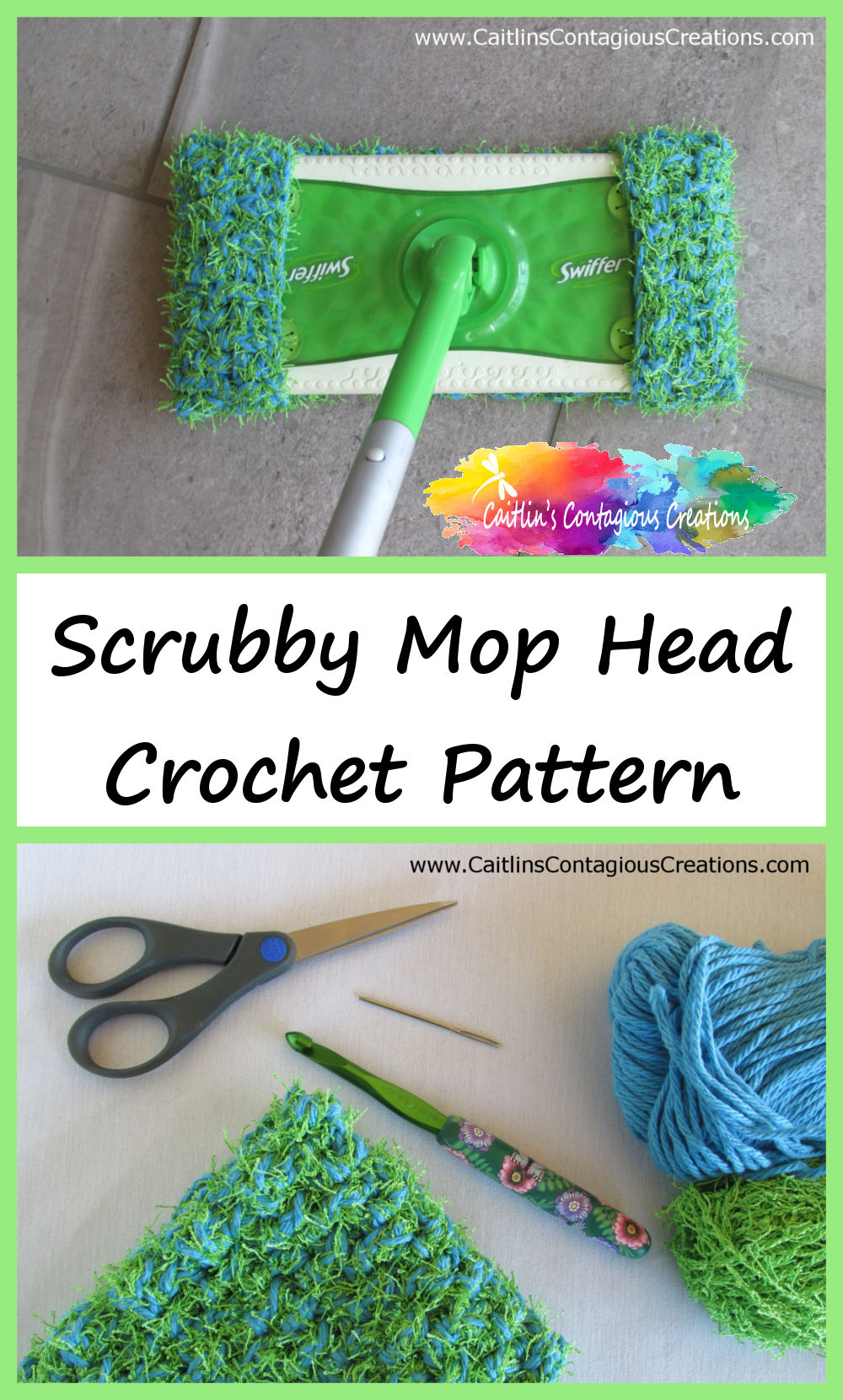 Crubby Mop Head Cover Crochet Pattern 
