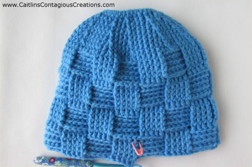 after row 28 of ponytail hat crochet pattern