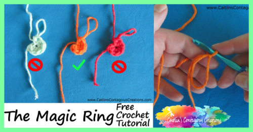 photos of magic ring in use with text overlay and Caitlin's Contagious Creations logo