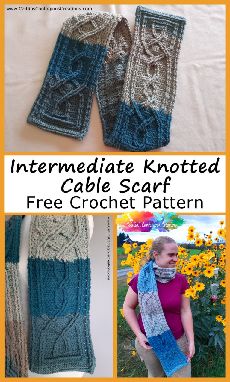 Knotted Cable Scarf Free Crochet Pattern - Caitlin's Contagious Creations