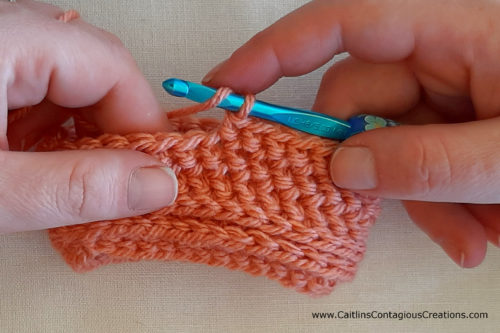 yarn over to start the herringbone stitch