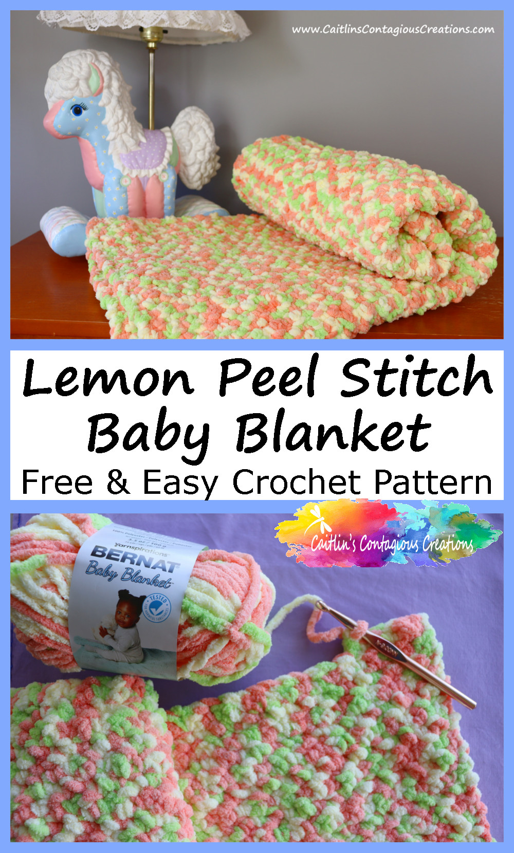 free super bulky baby blanket yarn and 9 mm crochet hook in use for lemon peel texture crochet pattern