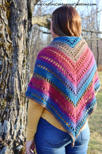 Completed Beginner Triangle Shawl Crochet Pattern