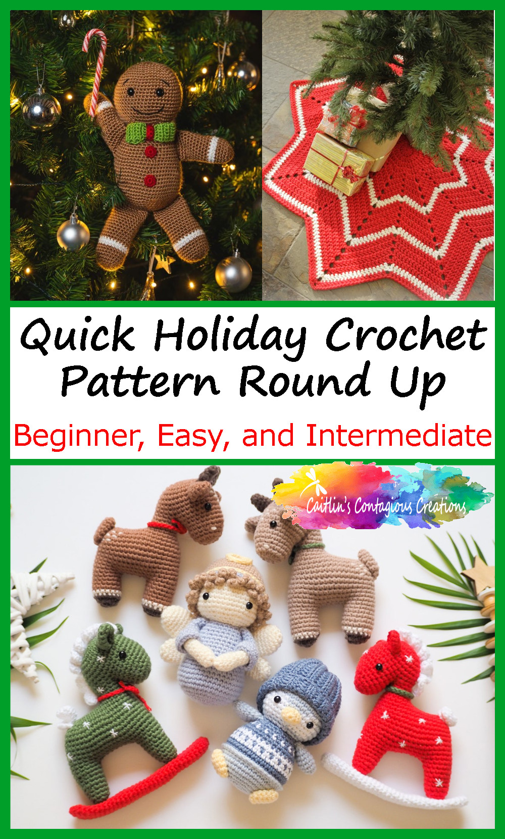 Quick Holiday Crochet Pattern Round Up visible Facebook Image