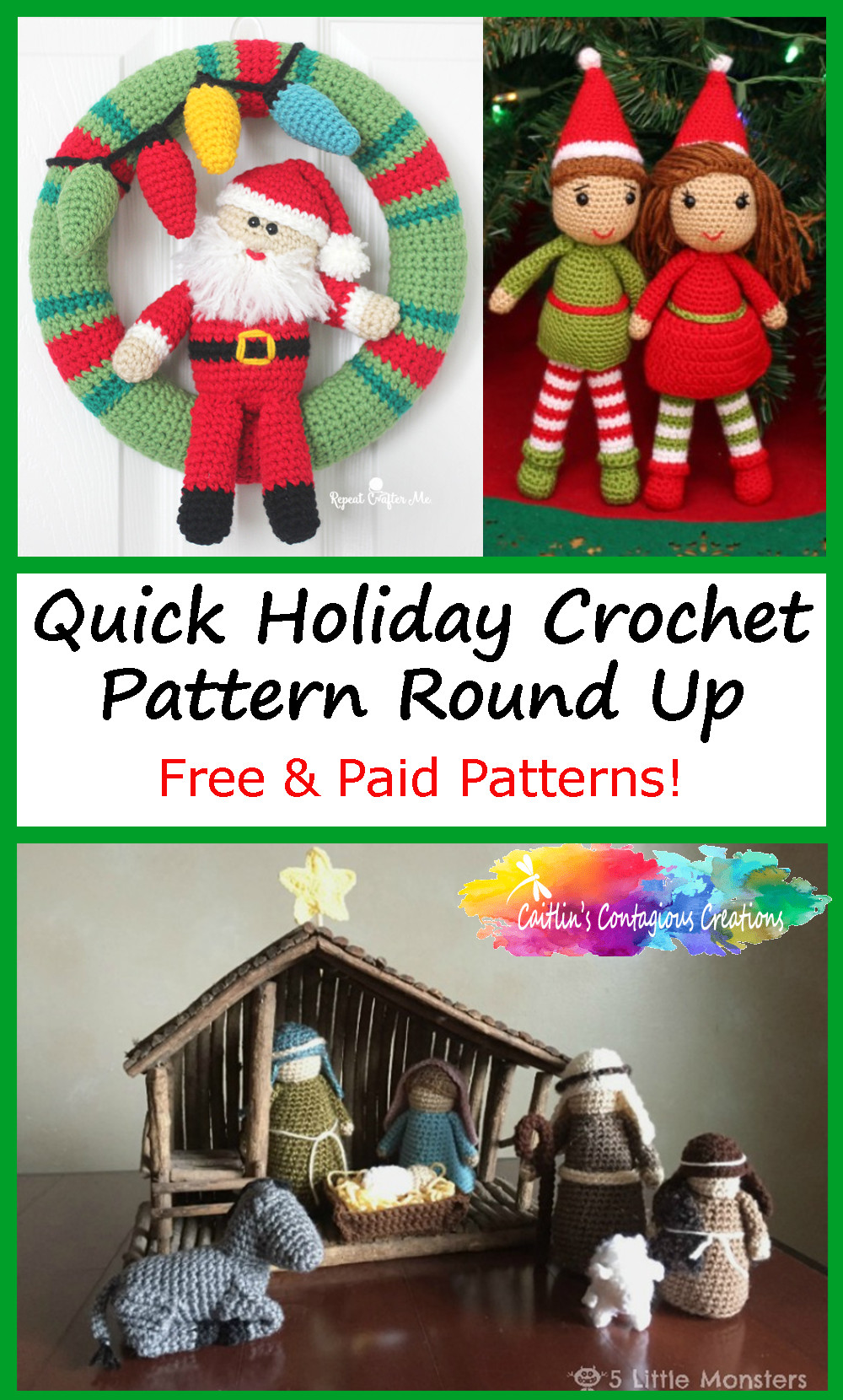 Quick Holiday Crochet Pattern Round Up free and paid patterns for all skill levels