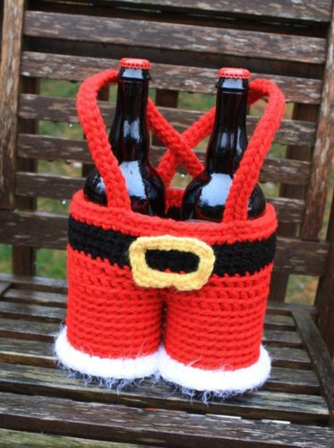 Santa pants gift basket Quick Holiday Crochet Pattern