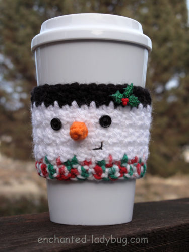 Free Quick Holiday Crochet Pattern coffee cup cozy