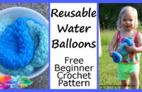 Facebook and Featured Image for Reusable Water Ballon Free Crochet Pattern