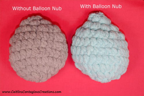 two reusable water balloon options: with a balloon nub and without.