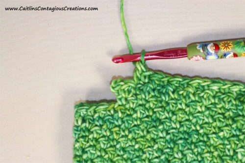 showing edge of bandana cowl crochet pattern