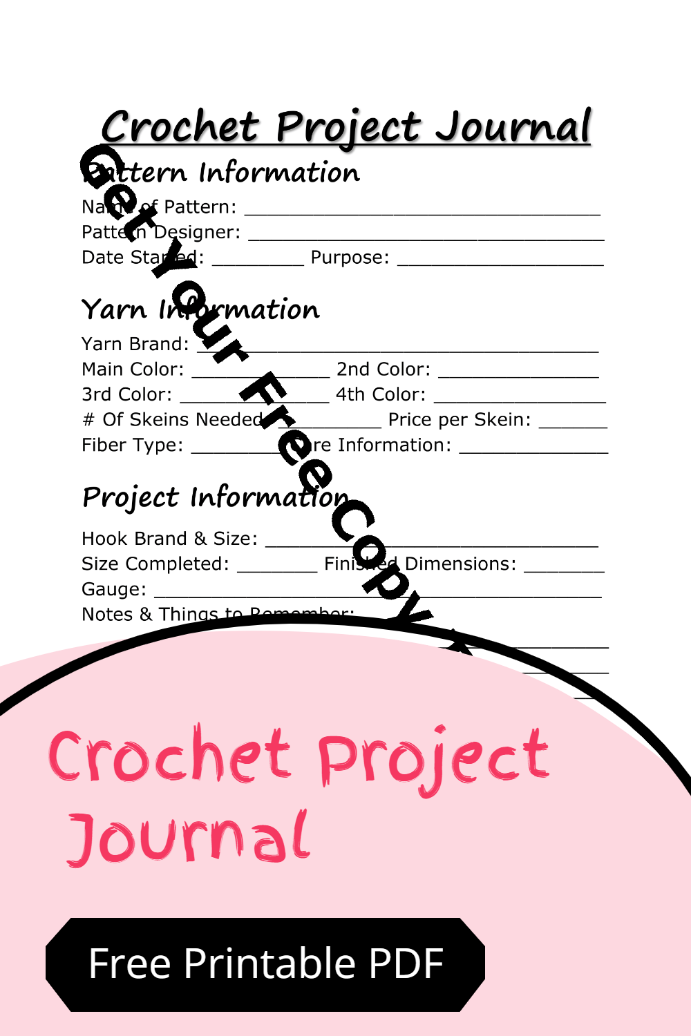 crochet project journal printable